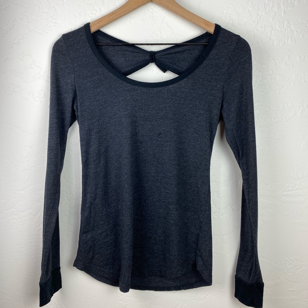 Long sleeve shirt with open back